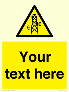 Custom warning RF radiation transmitter